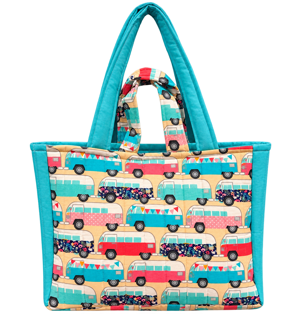 Camper print Jillian small tote