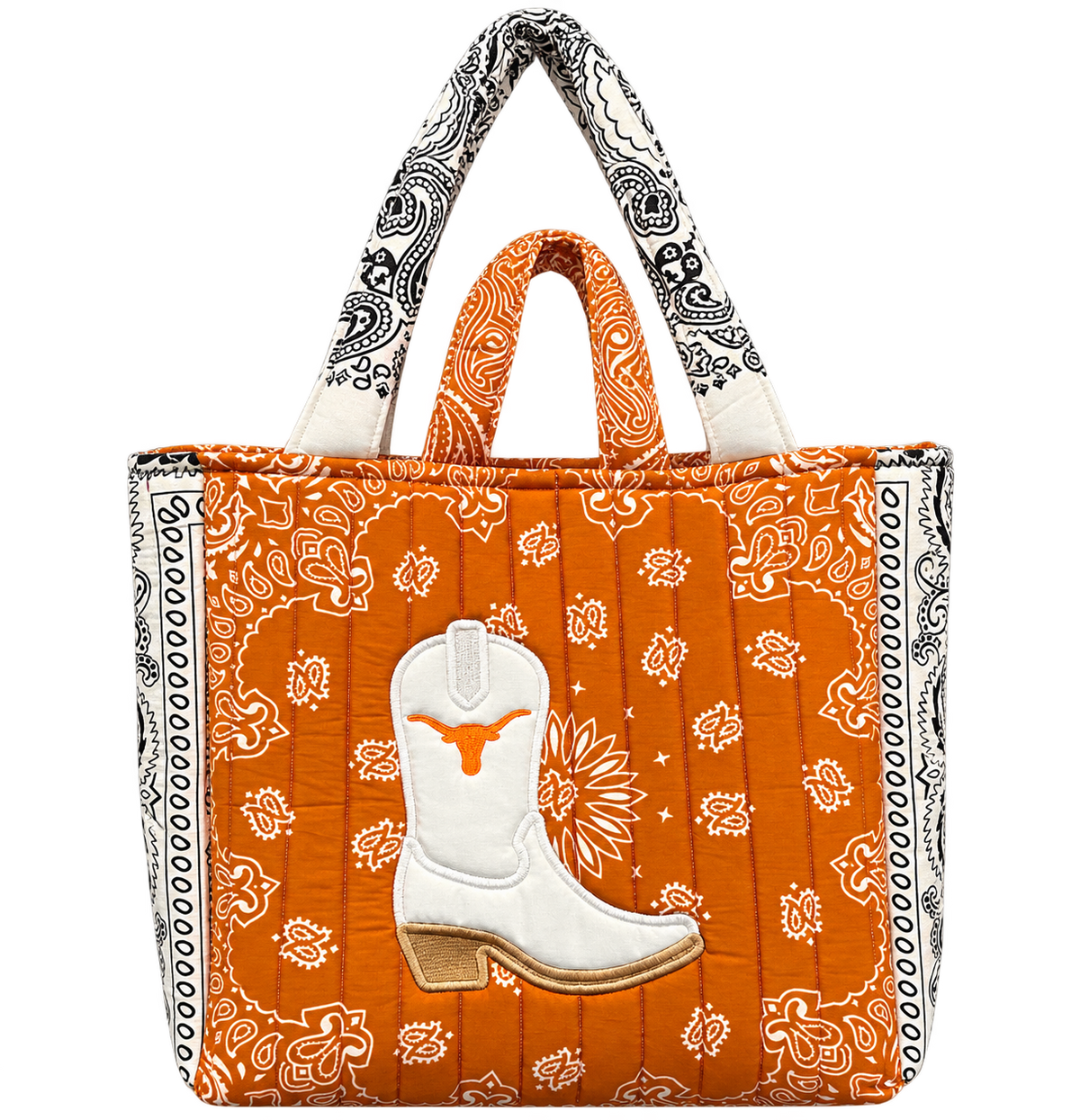 Longhorn Collegiate Sunset size tote